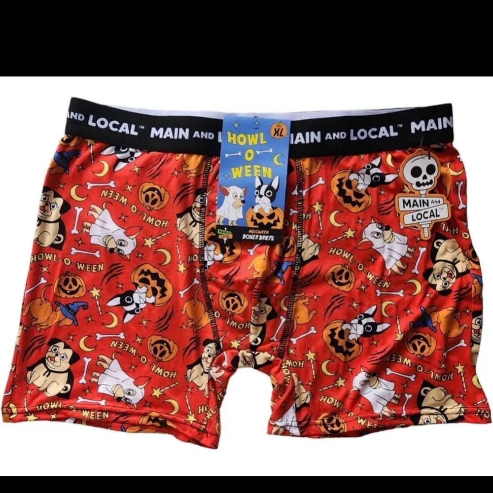 Howl-O-Ween Boxer Briefs Underwear, Halloween Dogs
